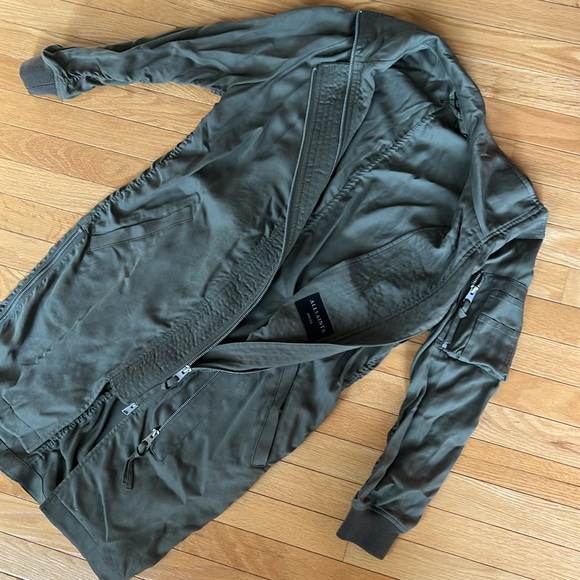 All Saints Oren Light Parka, Olive, Size Small - Picture 4 of 6